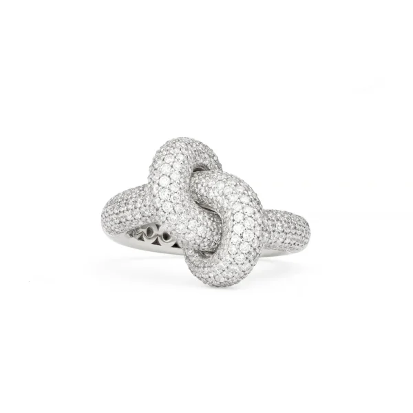 Legacy Knot Medium (Loose) 18K Whitegold Ring w. Diamonds